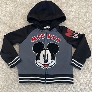 Disney Mickey Mouse Zip Front Hooded Sweatshirt